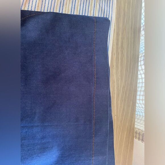 Akris Punto Pencil Skirt Size 6 Denim Dark Blue Lined Pocket - Picture 8 of 16